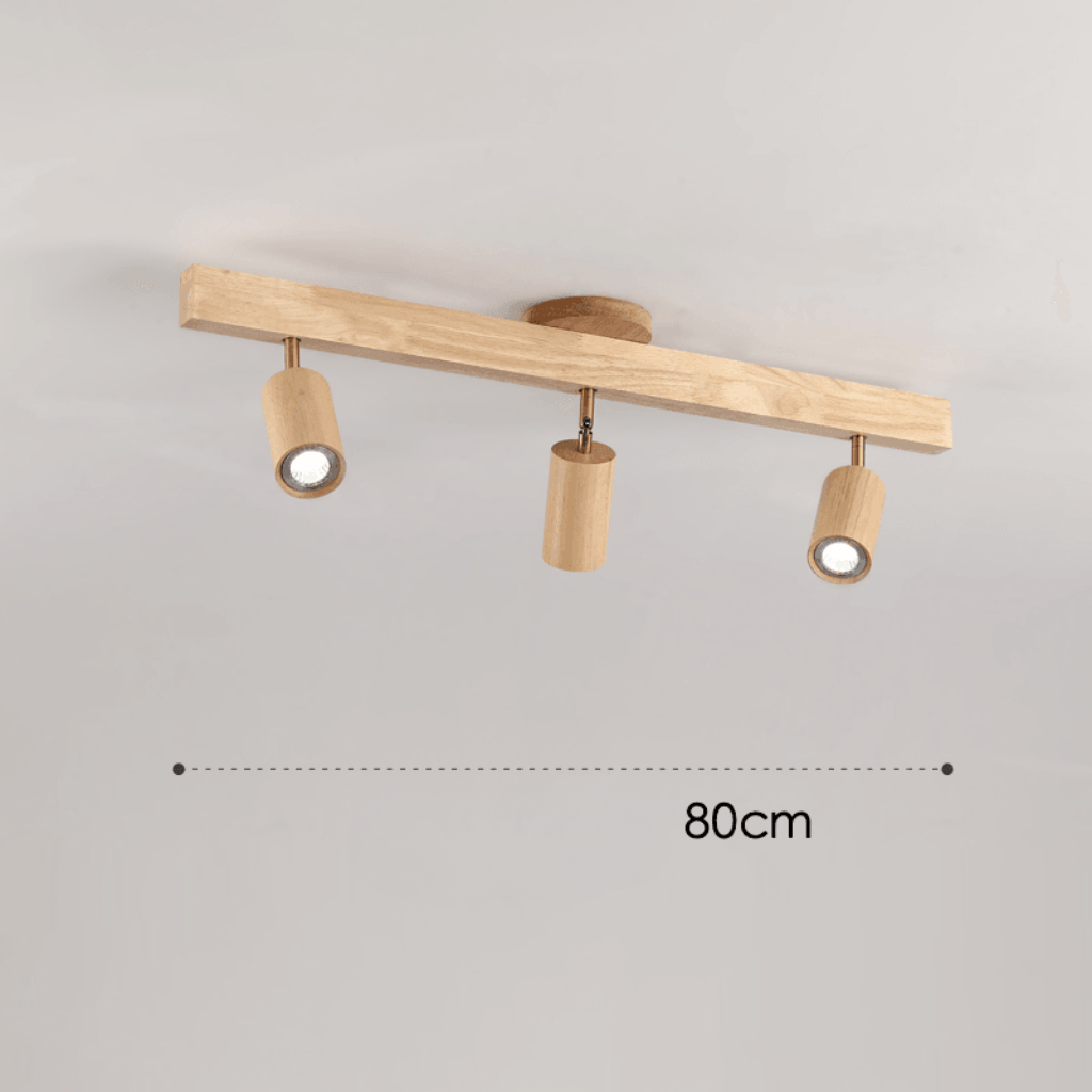 Minimalistisk Loftslampe i Træ med Justerbar Lysretning