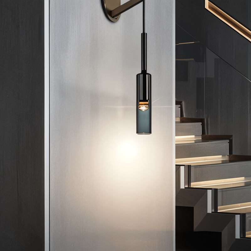 Minimalistisk Væglampe med Røget Glas