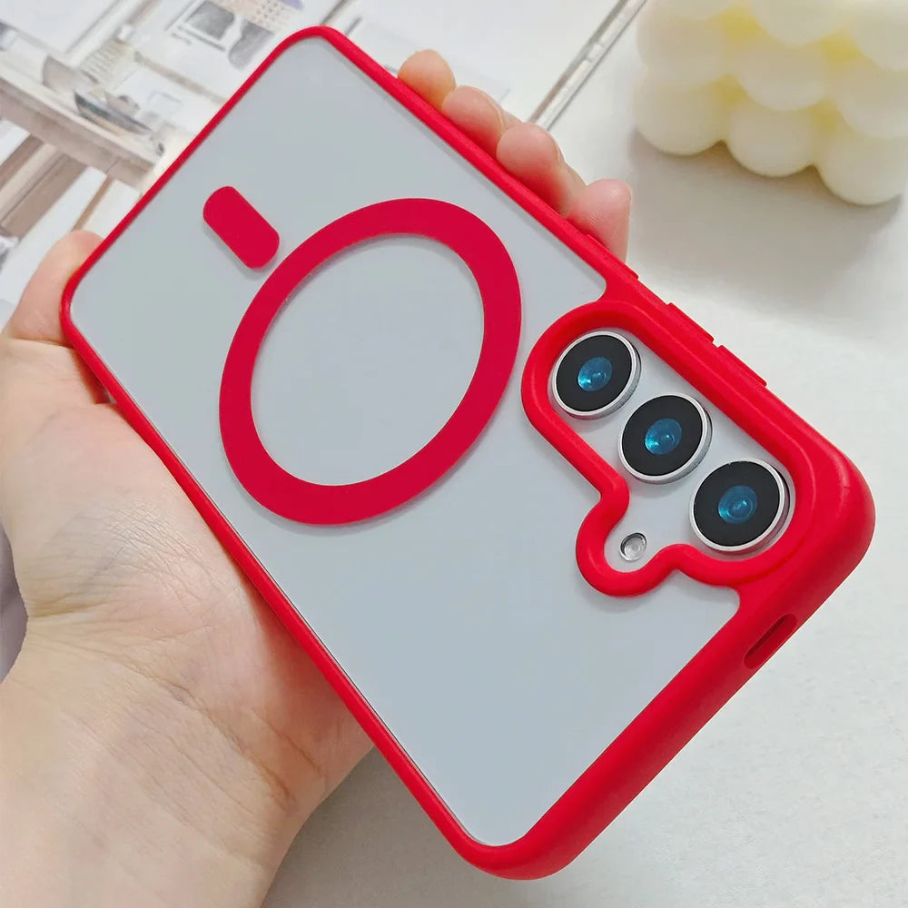 Mobilcover til Samsung S26 S25,S24,S23, S22, Ultra, Plus Magnetisk Transparent Design