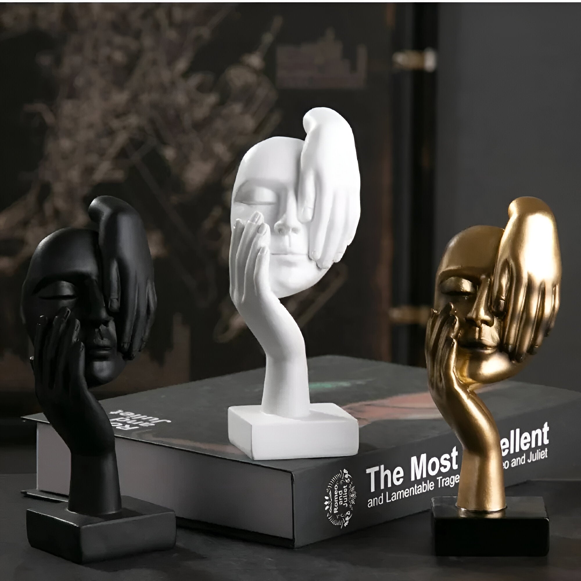 Moderne Abstrakt Tænker Skulptur - Kunstnerisk Indretning Til Dit Hjem