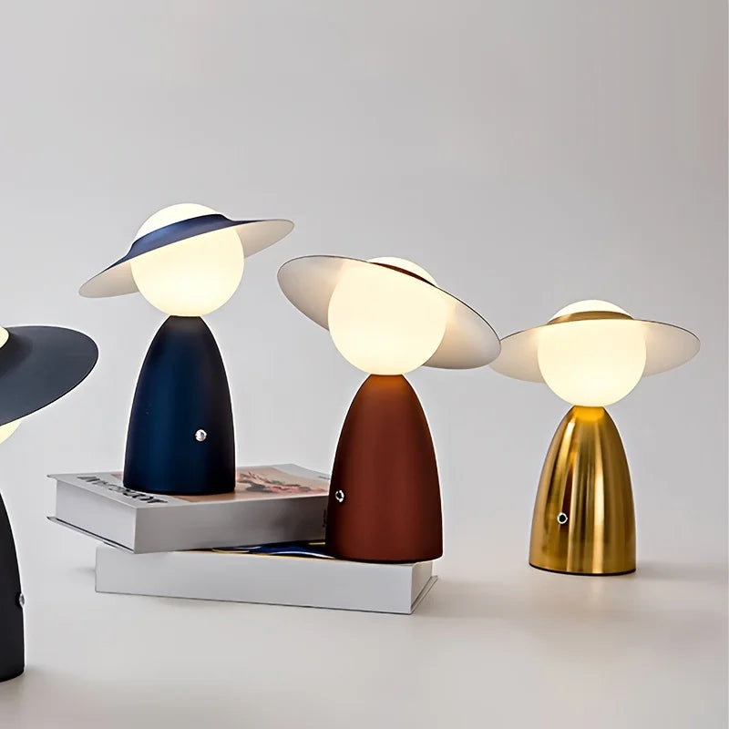 Moderne Bordlampe USB Genopladelig Med Berøringsdæmper