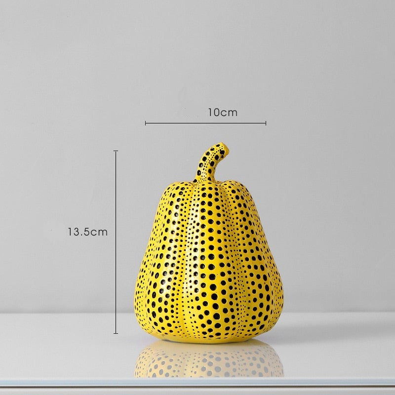 Moderne Græskar Skulptur Med Polka Prikker