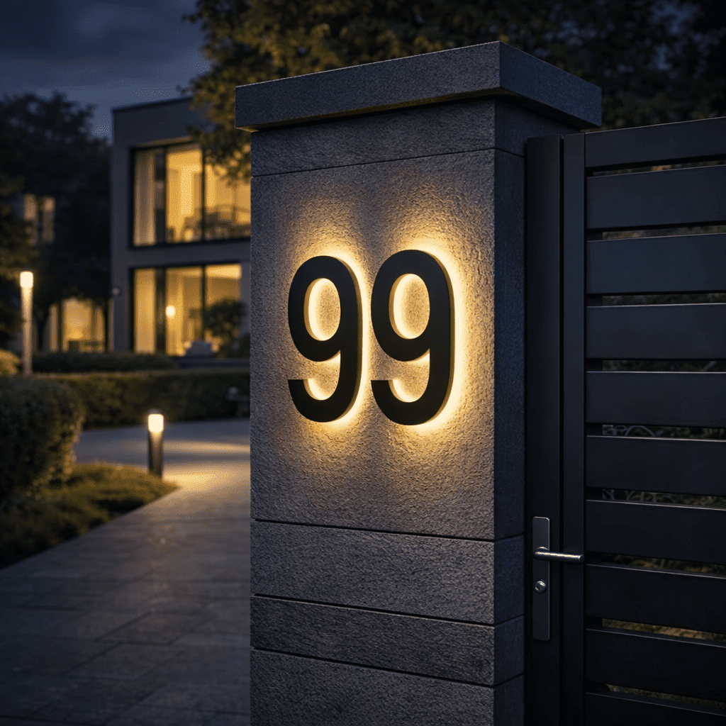 Moderne LED Husnummer til Indgangspartier