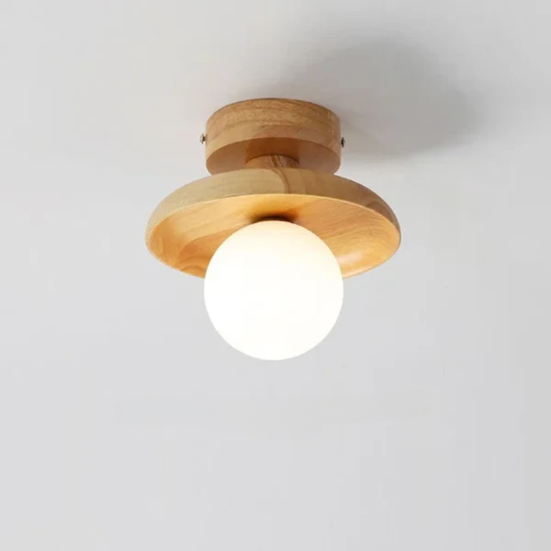 Moderne Loftslampe i Træ Kuglehængende