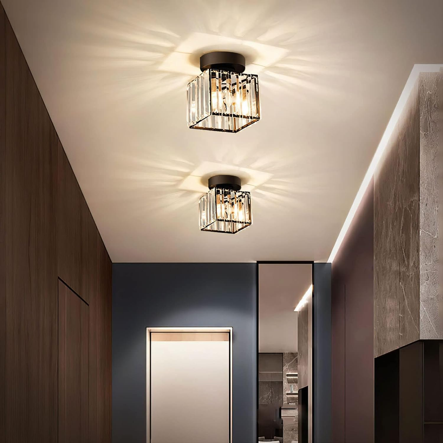 Moderne Loftslampe med Krystaller