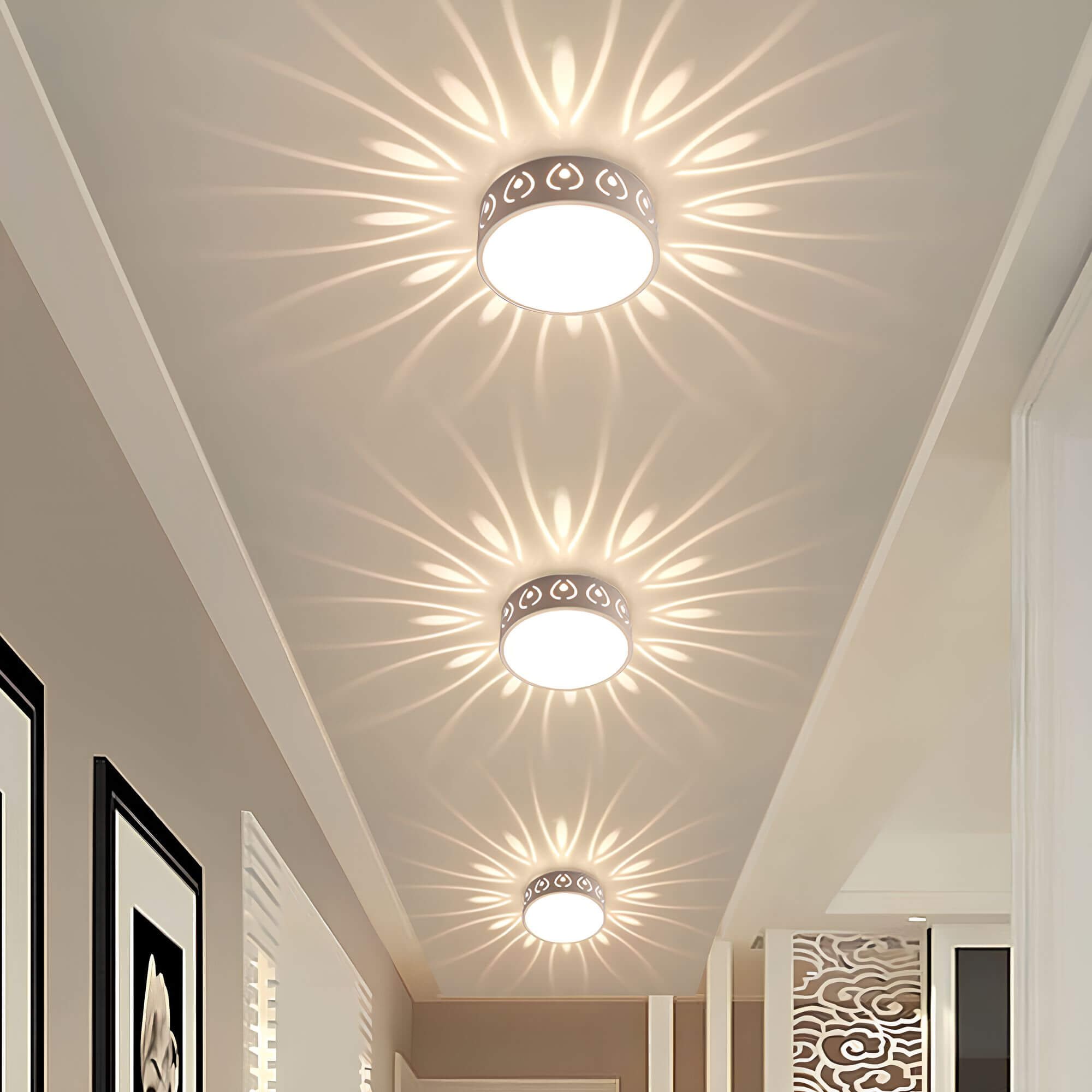 Moderne Loftslampe til Entré og Balkon - Minimalistisk Design med LED Belysning