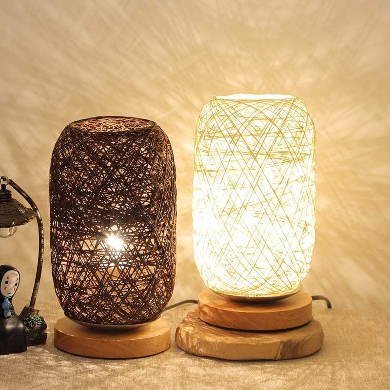 Moderne Natlampe i Rattan Design