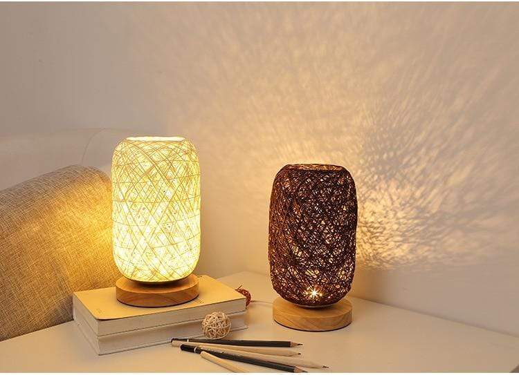 Moderne Natlampe i Rattan Design