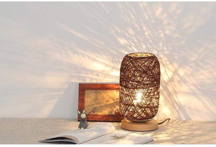 Moderne Natlampe i Rattan Design