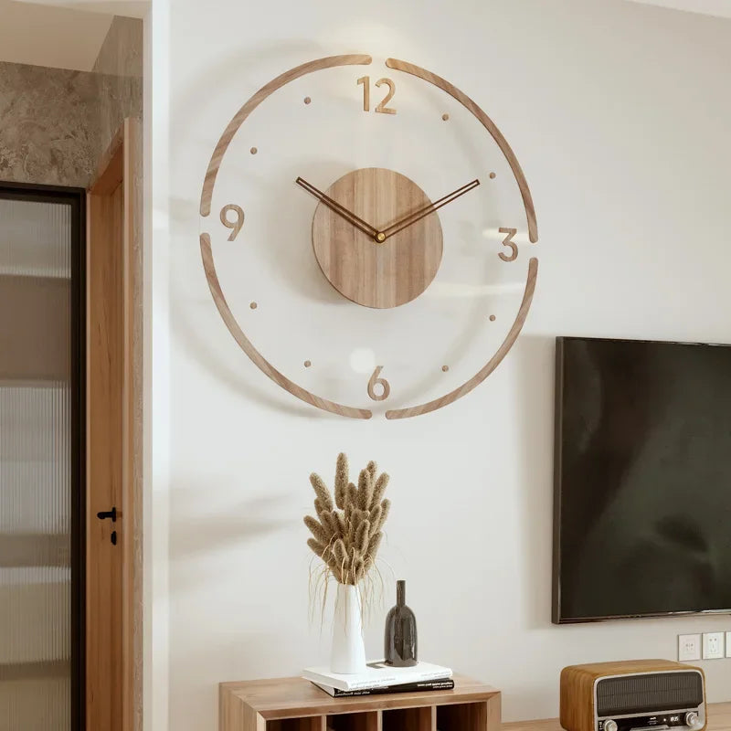 Moderne Vægur i Træ - Minimalistisk Design til Stuen