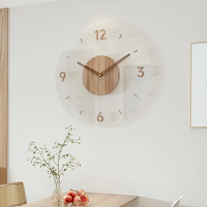 Moderne Vægur i Træ - Minimalistisk Design til Stuen