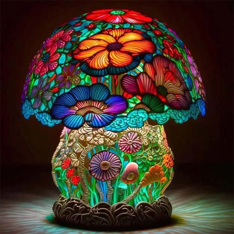 Mosaiklampe med Blidt Lys og Dekorativ Atmosfære