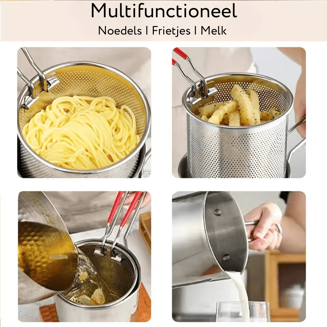 Multifunktionel Frituregryde i Rustfrit Stål
