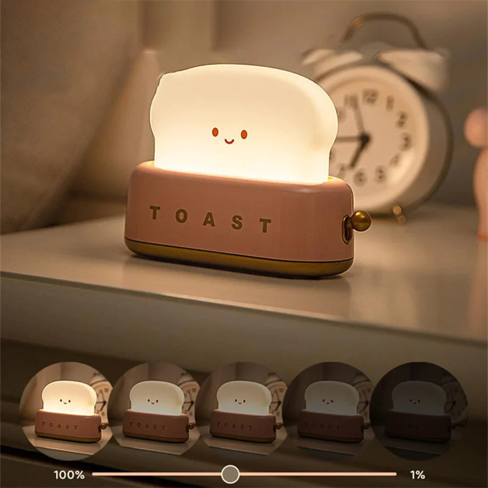 Natlampe Børn Brødrister Design Med Justerbar Lysstyrke