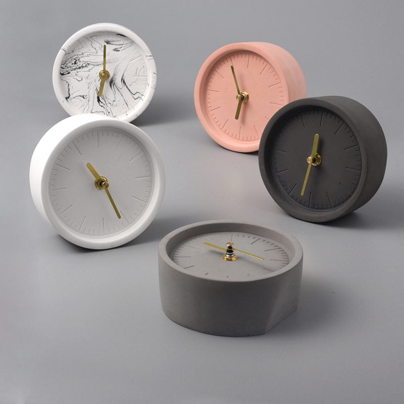 Nordic Cement Desk Clock Modern Design