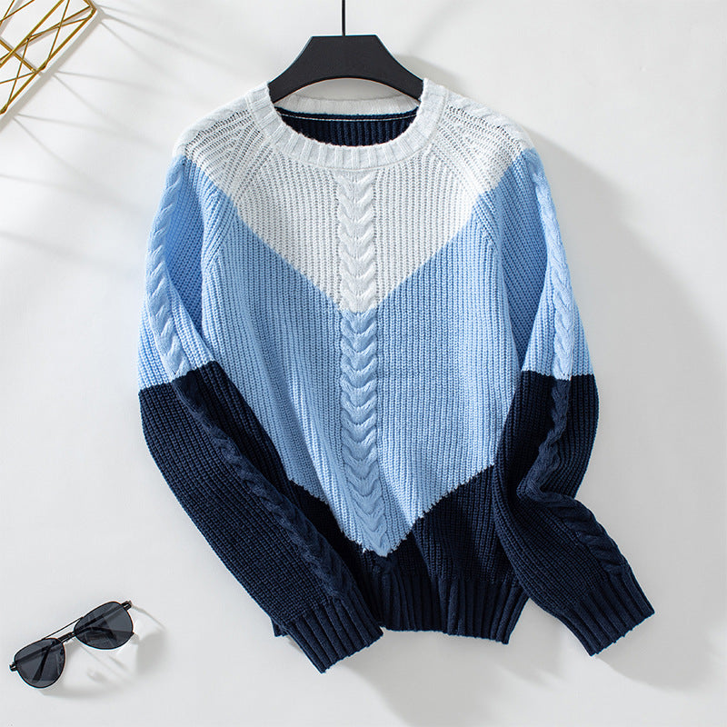 Serenity Pull Femme – Blød Tvistet Strik med Chic Kontrasterende Mønster Efterår/Vinter