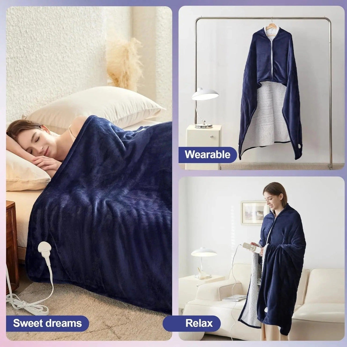Heated Cozy Blanket - Soft Electric Heated Blanket for the Home