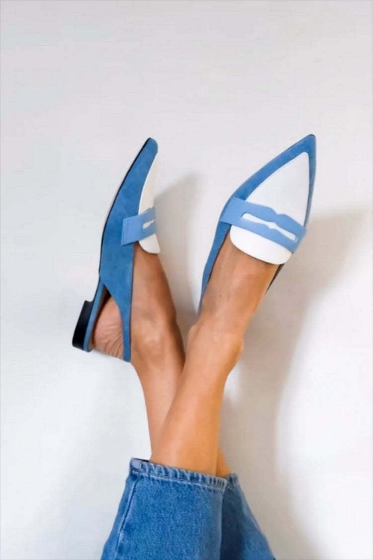 BLÅ SLINGBACK LOAFERS