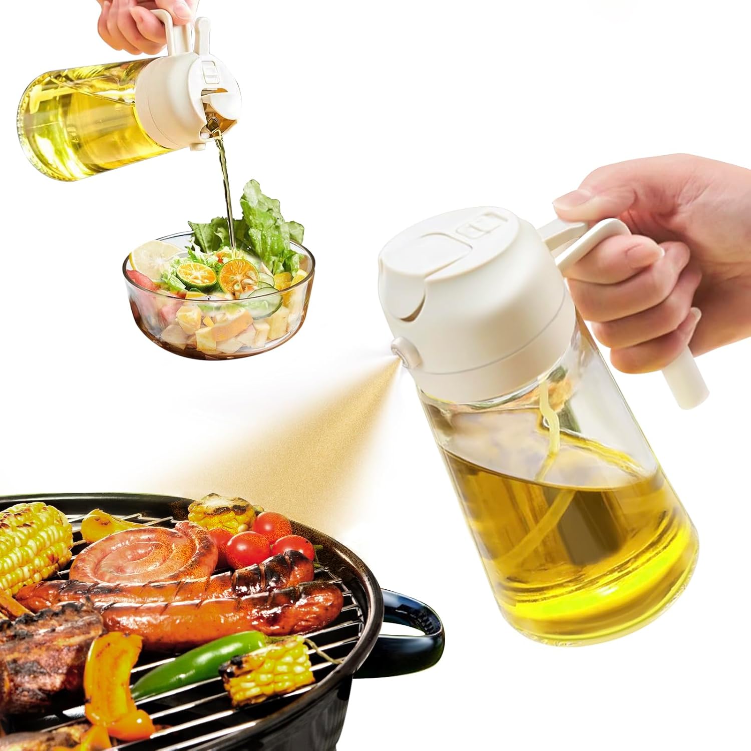 Olivenoliespray 2-i-1 til Madlavning og Grillning