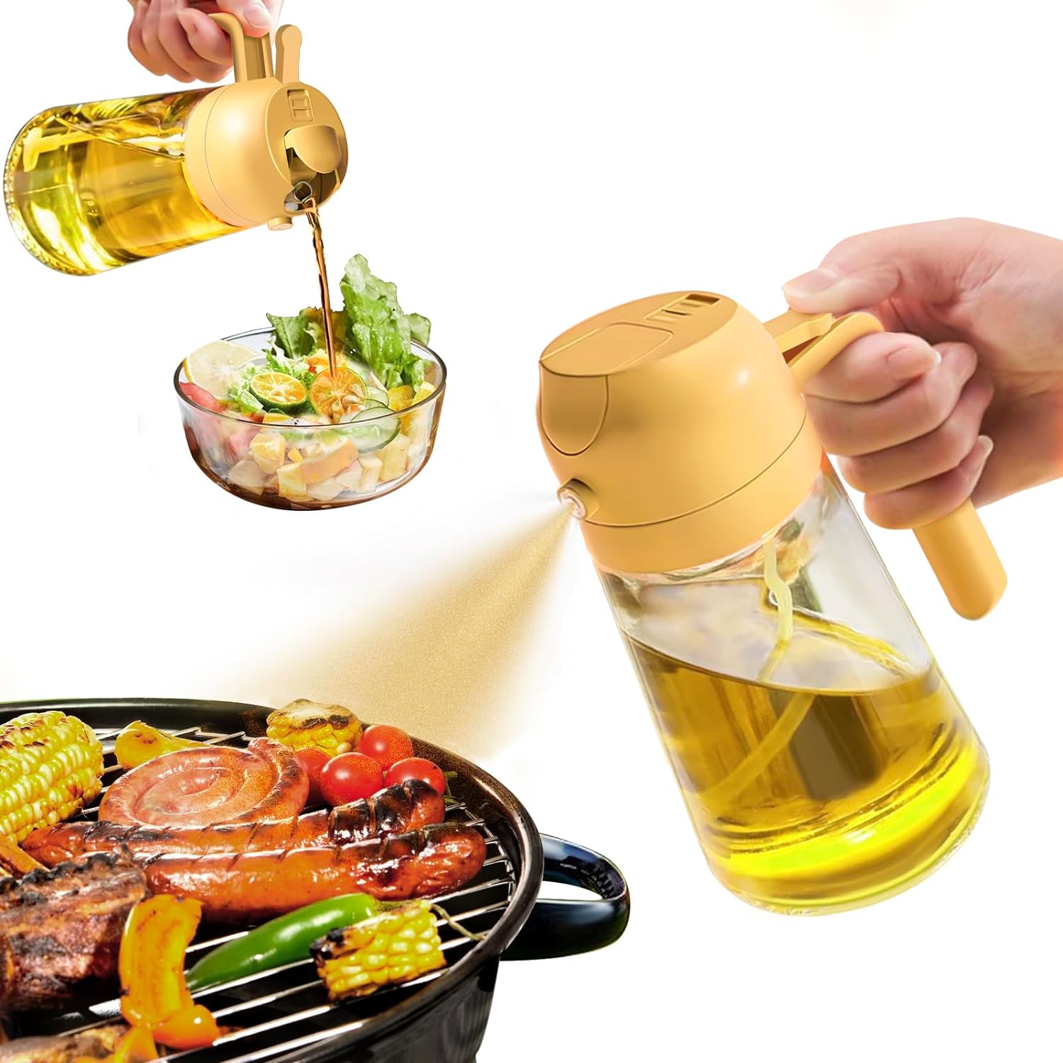 Olivenoliespray 2-i-1 til Madlavning og Grillning