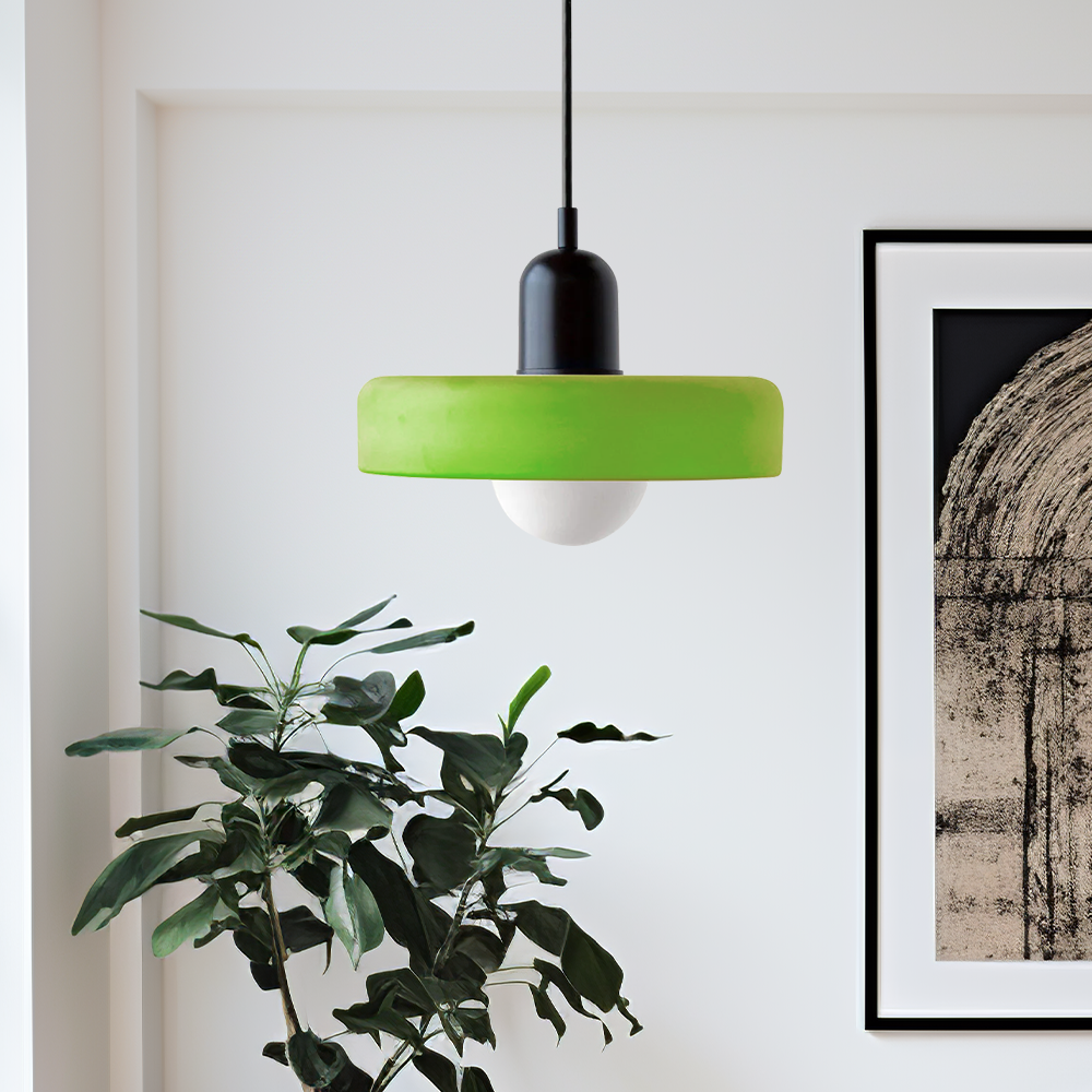 Pendellampe Bauhaus Stil Farverigt Glas Design Justerbar Højde