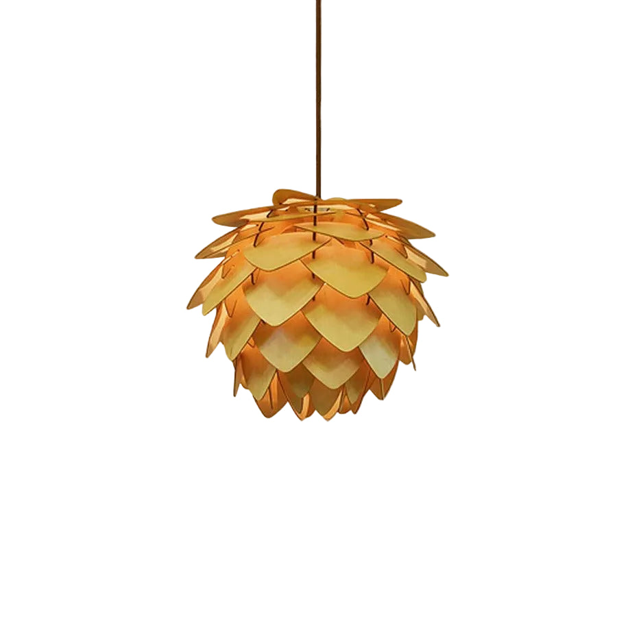 Pendellampe Træ Naturinspireret Design Justerbar Højde