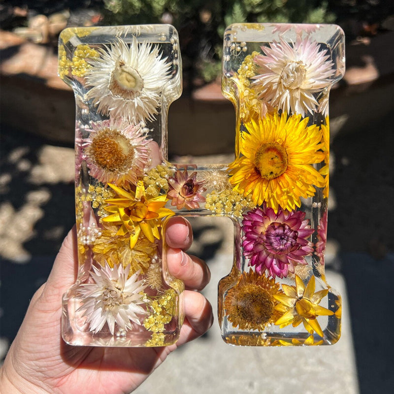 Personligt Natlys med Tørrede Blomster Design