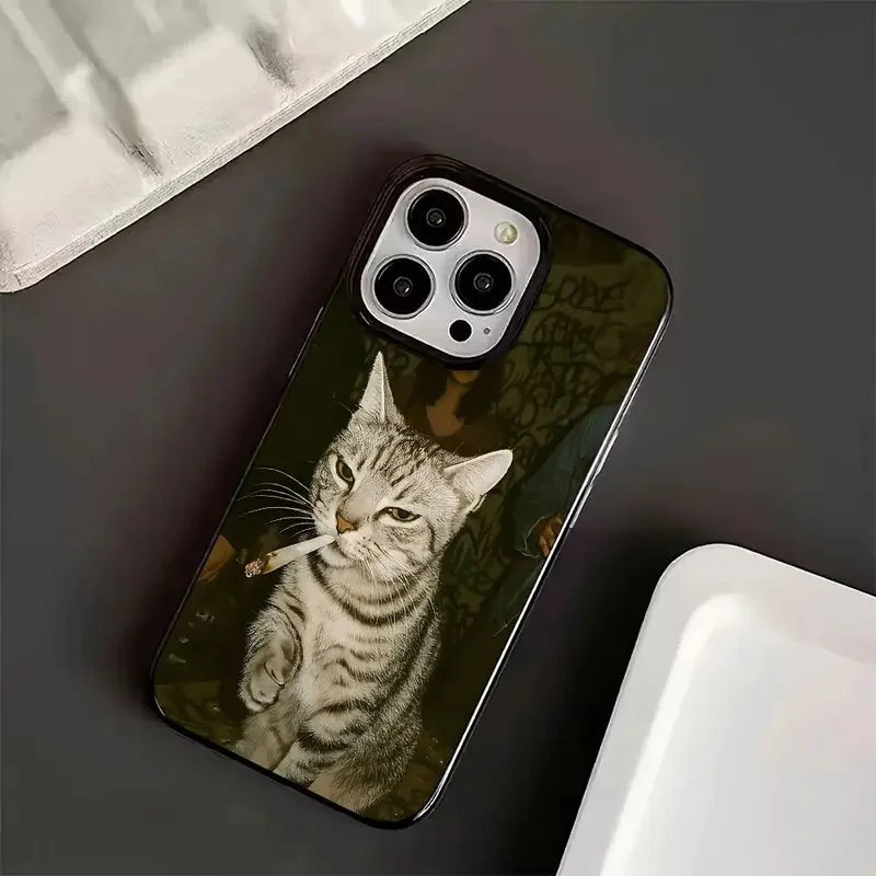 Phone Case med Rygdæk til iPhone 17, 16, 15, 14 Plus, 13, 12, 11, Pro Max, X, XS, XR, 7, 8 Plus