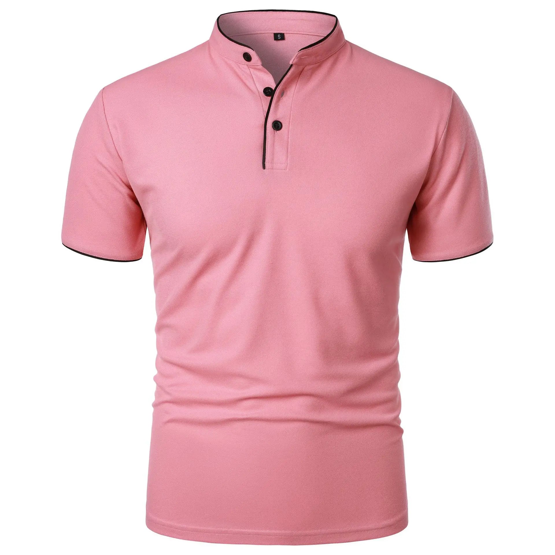 Polo Shirt Herre Kortærmet Casual T-Shirt i Solid Farve