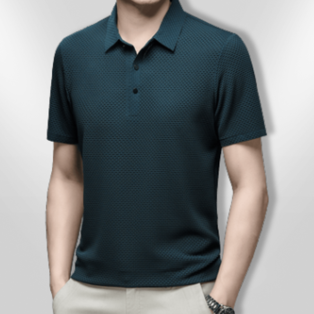 Polo Shirt Mænd Struktureret Tætsiddende