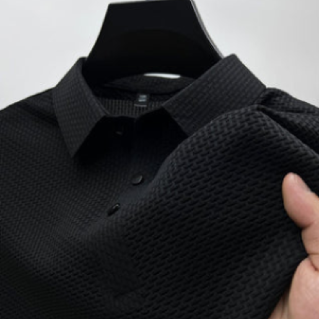 Polo Shirt Mænd Struktureret Tætsiddende
