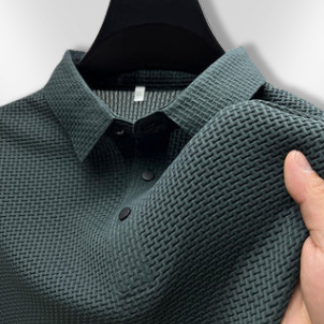 Polo Shirt Mænd Struktureret Tætsiddende