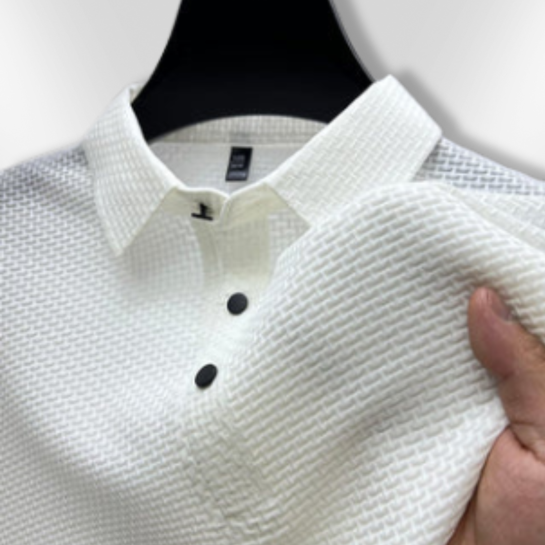 Polo Shirt Mænd Struktureret Tætsiddende