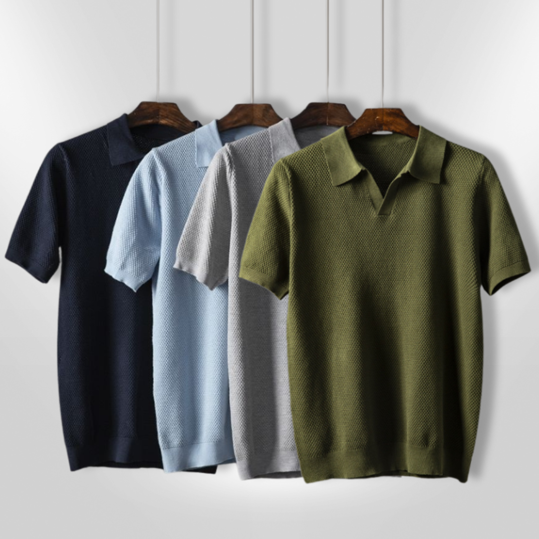 Polo Shirt Til Mænd Casual Åndbar Mesh Tætsiddende Pasform