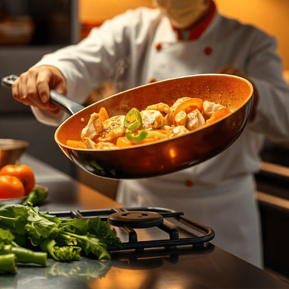 Professionel Kobberpande med Non-Stick Belægning