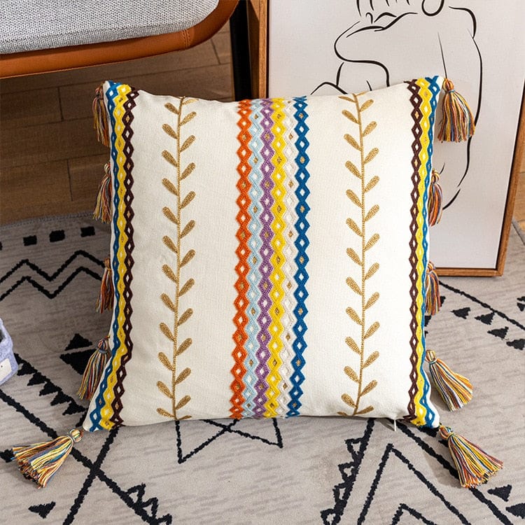Pudebetræk 50x50 Boho Stil med Frynser