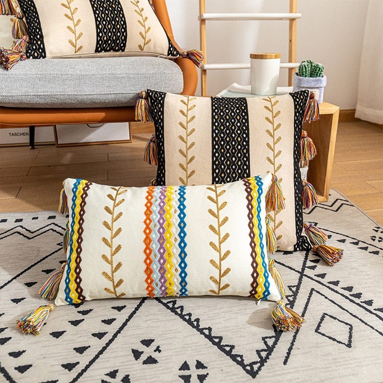 Pudebetræk 50x50 Boho Stil med Frynser