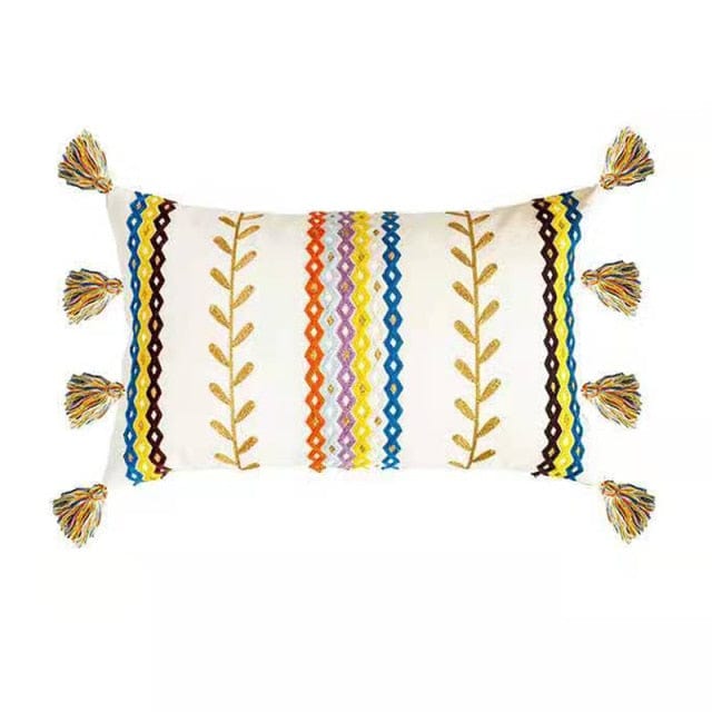 Pudebetræk 50x50 Boho Stil med Frynser