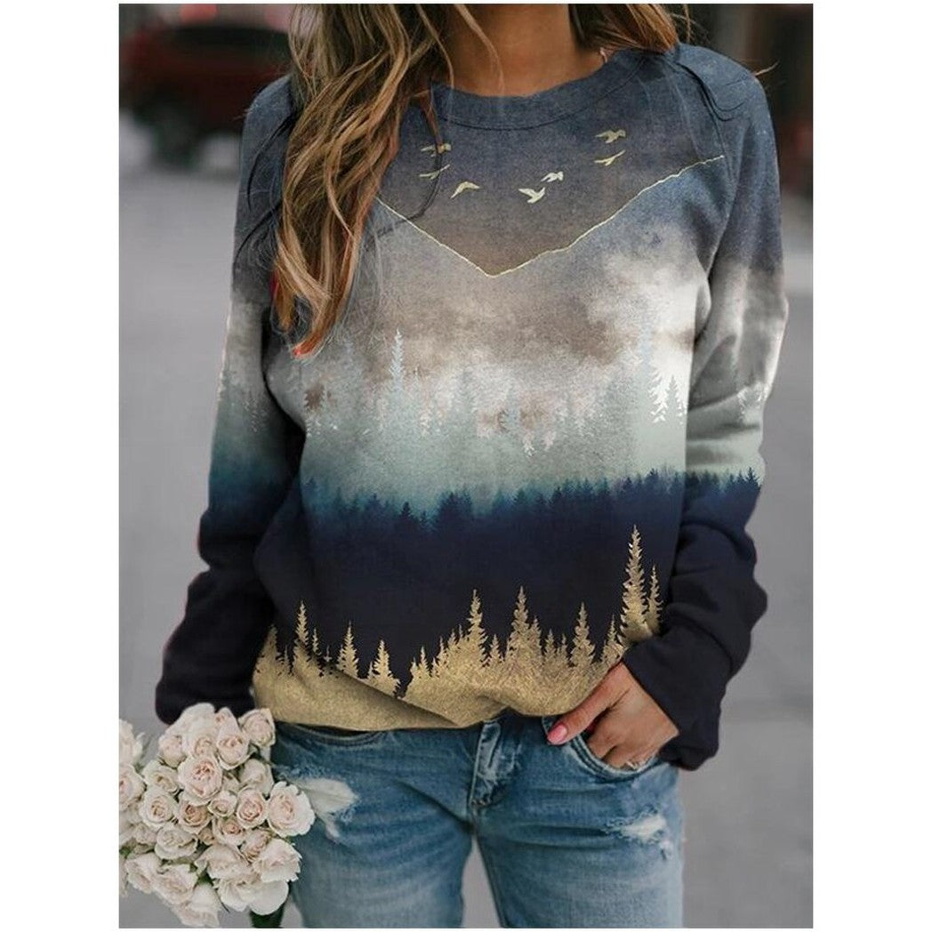 Pullover sweatshirts med print fra bjergene