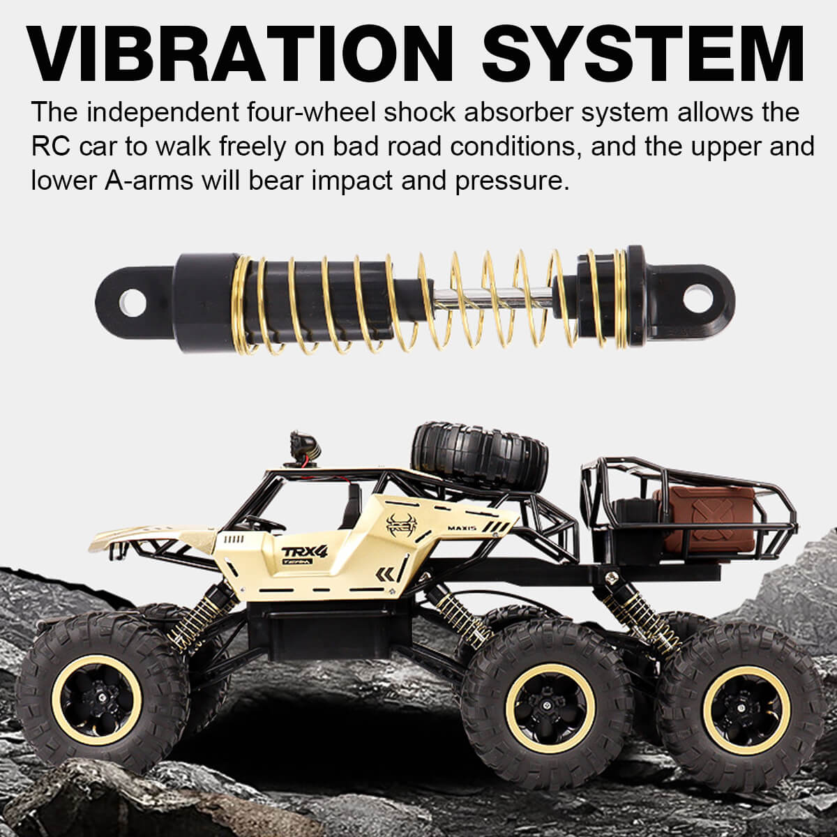 RC Monstertruck med 6WD og LED-lys