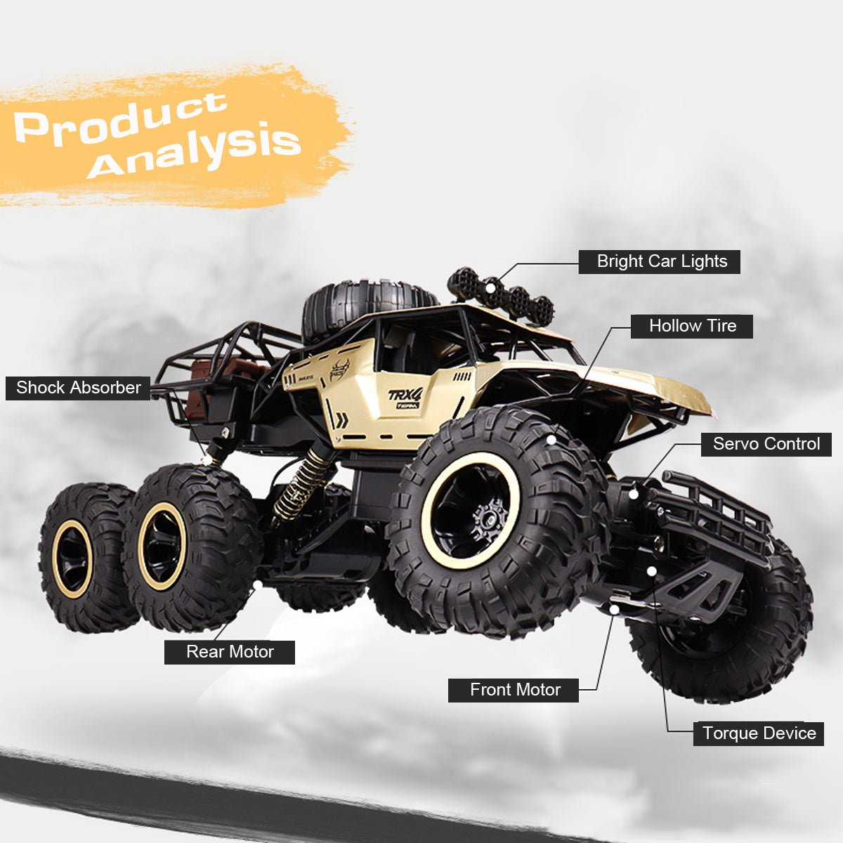 RC Monstertruck med 6WD og LED-lys
