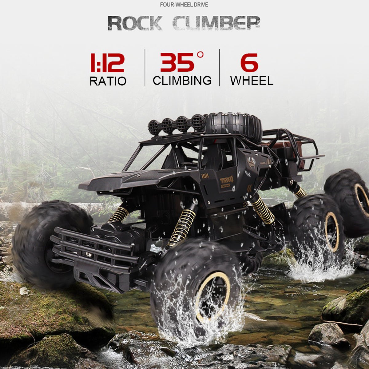 RC Monstertruck med 6WD og LED-lys
