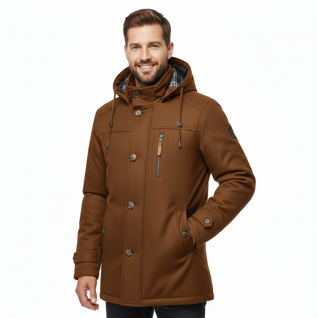 Ricardo Herre Vinterjakke – Slim Fit Jakke med Hætte, Praktiske Lommer & Moderne Finish