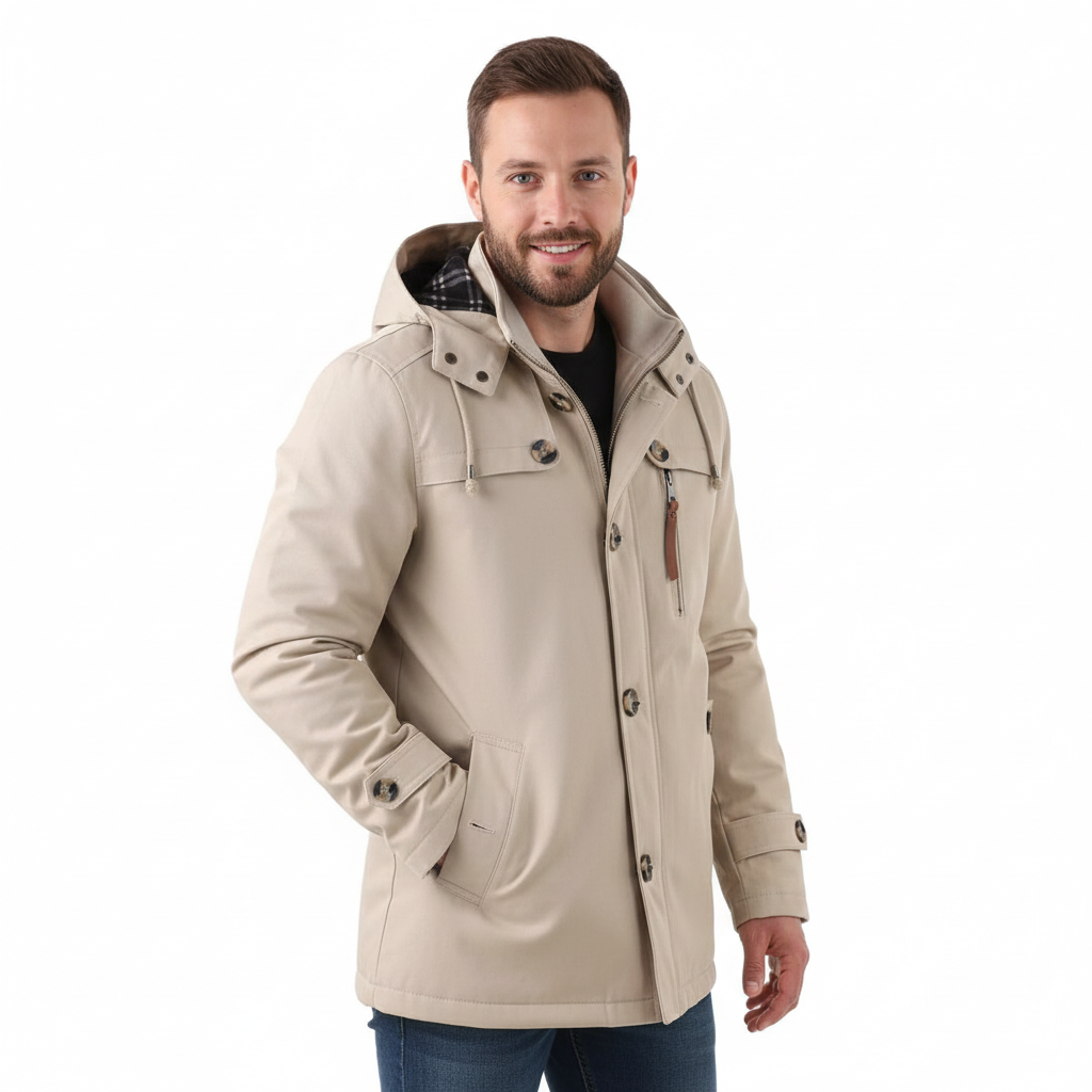 Ricardo Herre Vinterjakke – Slim Fit Jakke med Hætte, Praktiske Lommer & Moderne Finish
