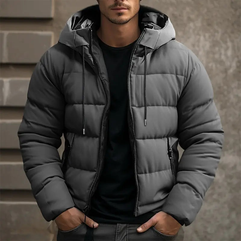 Roel Vinter Quilted Vest Mænd – Varm Isoleret Jakke med Hætte til Koldt Vejr