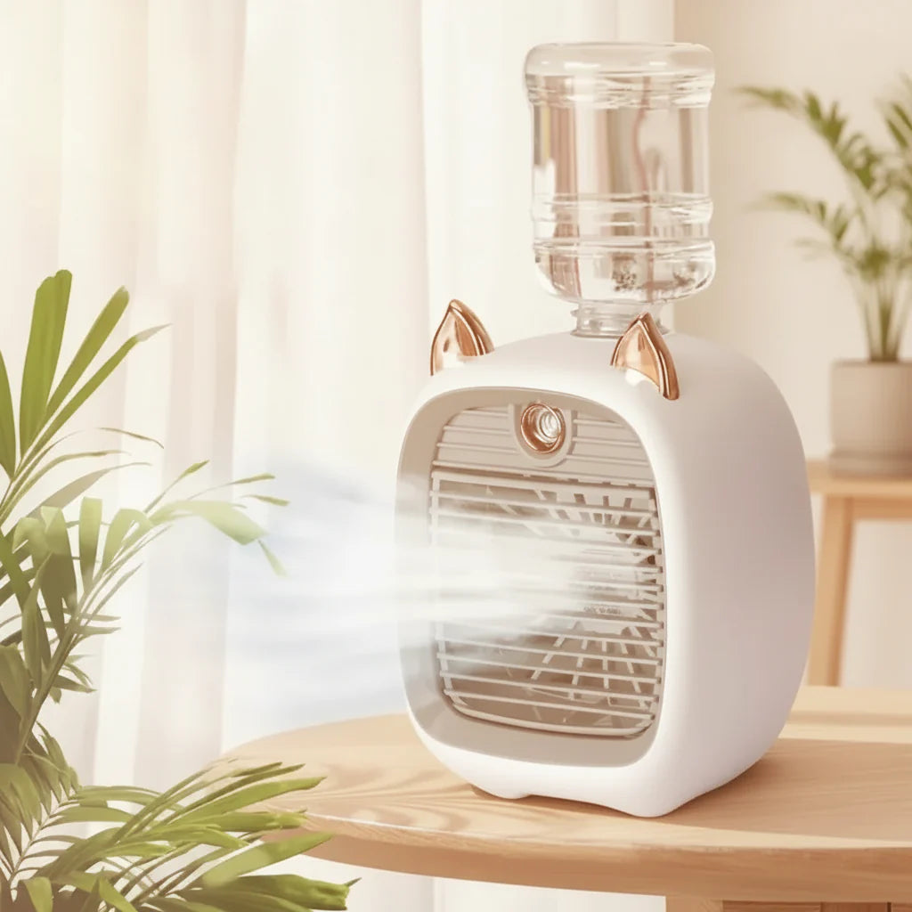 USB Mini Airconditioneringsvifte med Luftfugter til Desktop Kylning