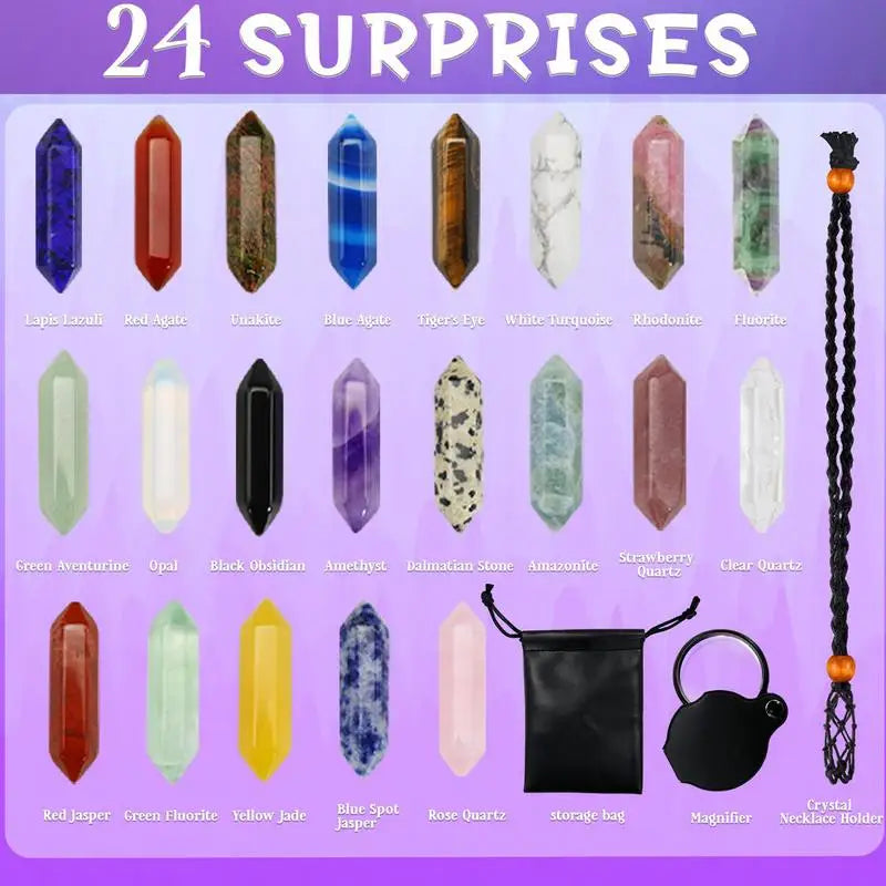 Krystal Adventskalender – 24-delt julekalender med ædelsten 2025