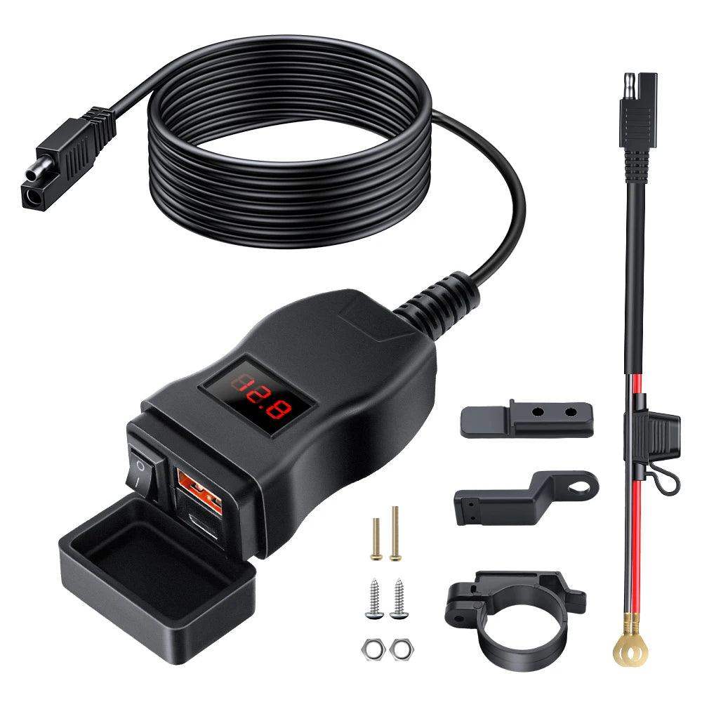 LuxCharge Elite Duo | Luksus dual USB oplader til motorcykler-zarada.dk