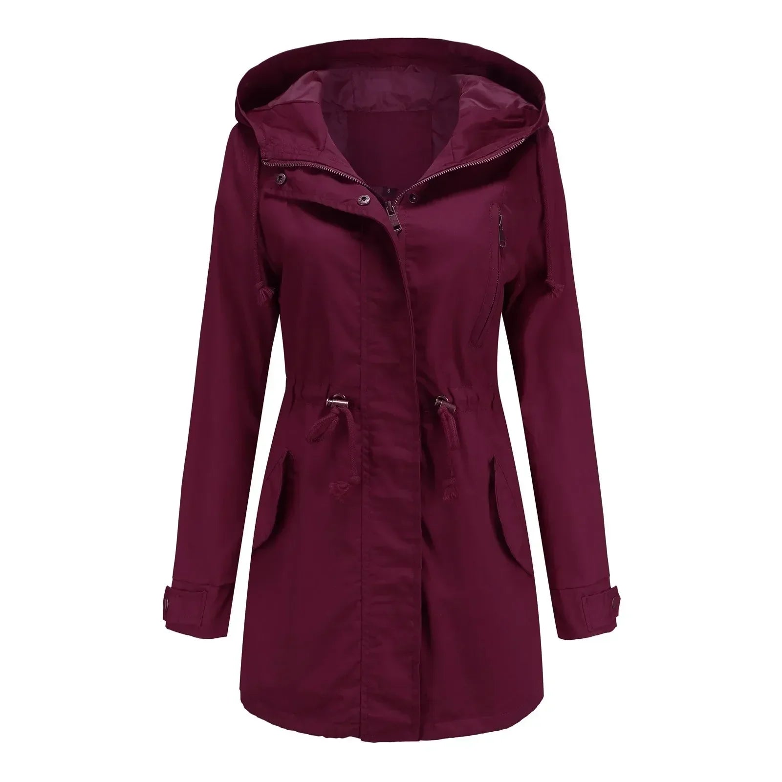 Stella Parka Lang Kvinde – Integreret Hue, Varm Isolering & Lynlås Lukning