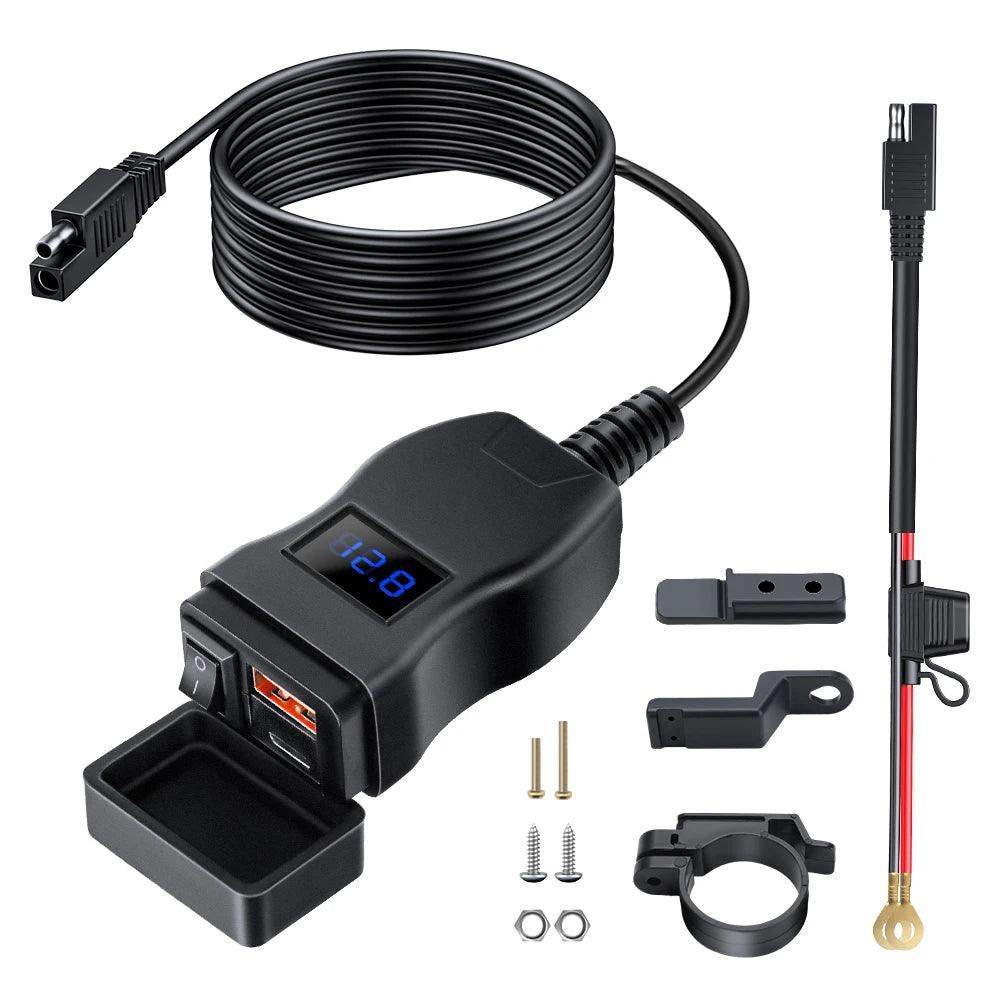 LuxCharge Elite Duo | Luksus dual USB oplader til motorcykler-zarada.dk
